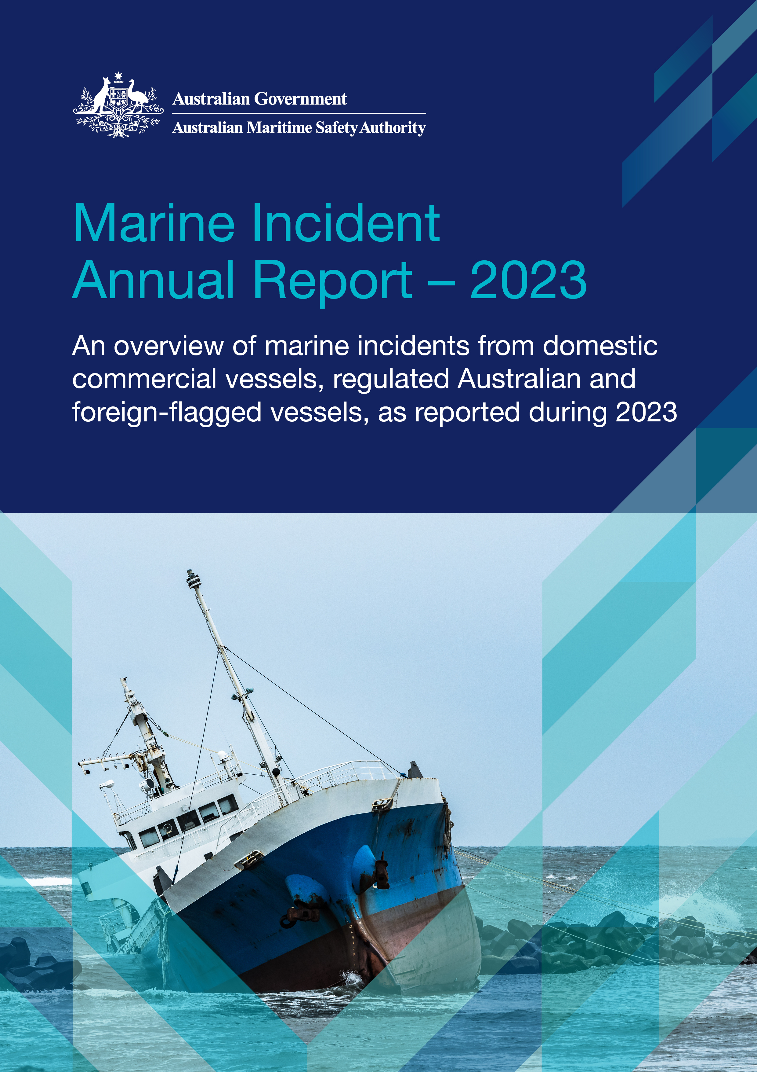 Marine Incidents Annual Report 2023 Cover Page