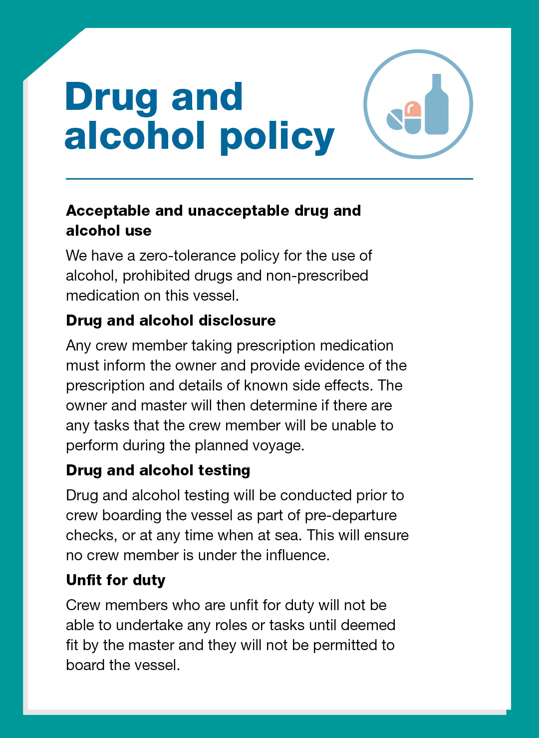 Drug and alcohol policy