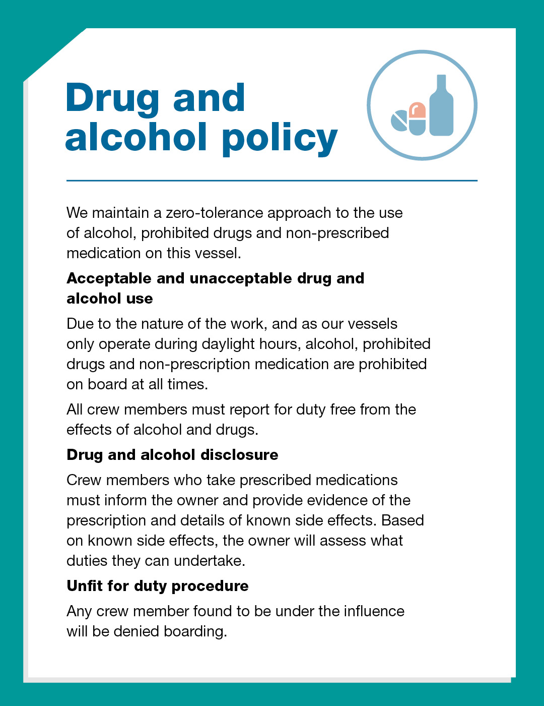 Drug and alcohol policy