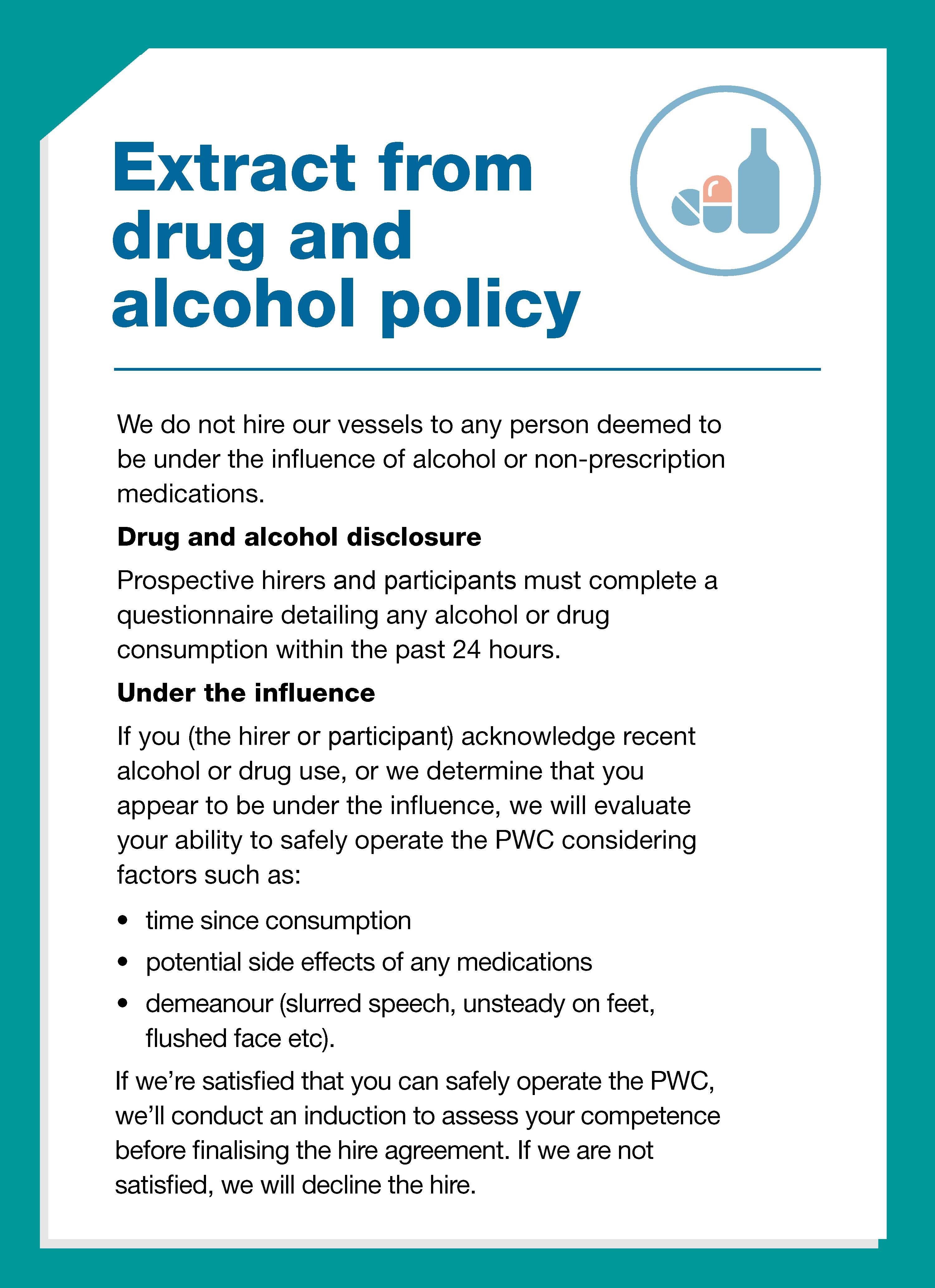 Extract from drug and alcohol policy