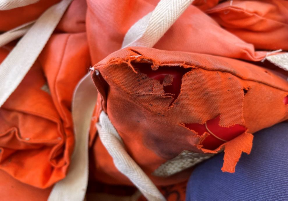 Figure 6: Damaged lifejackets onboard a Class 1 vessel.