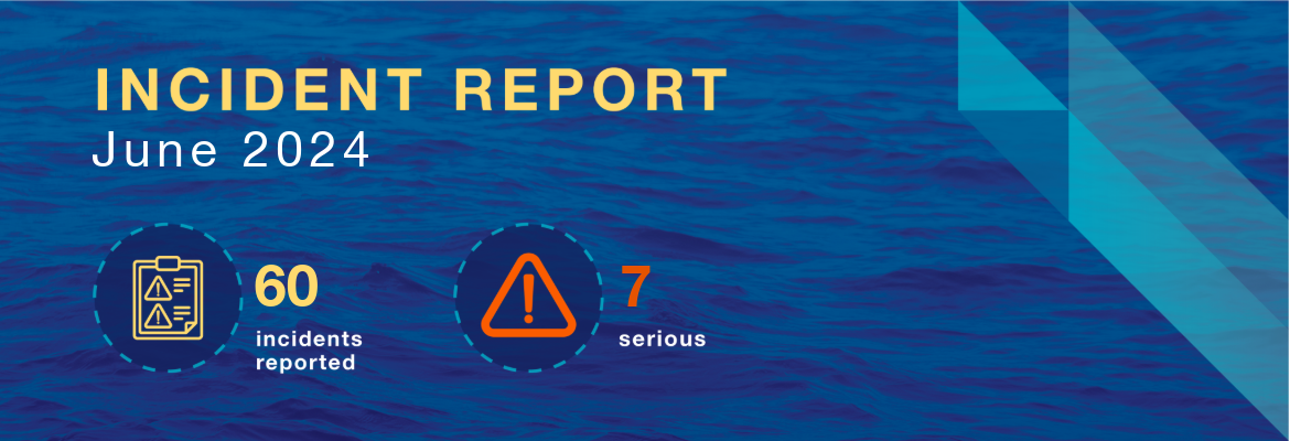 June 2024 Incident Report graphic indicating 60 incidents reported and 7 serious issues