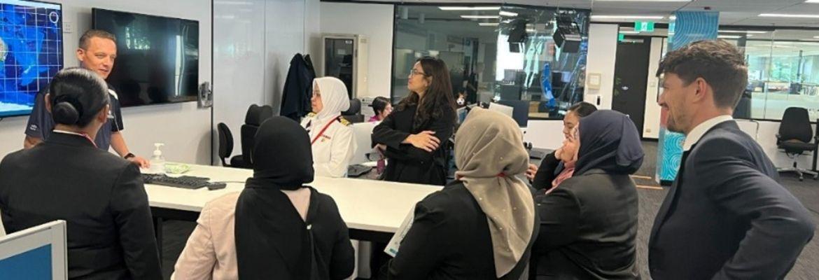 International delegates visiting the AMSA response centre as part of the Women in Maritime Security Program