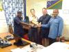 L-R): Peter Young, MRCC Honiara; Australian Government workers Maria and Stuart; and Enest Legumana, MRCC Honiara